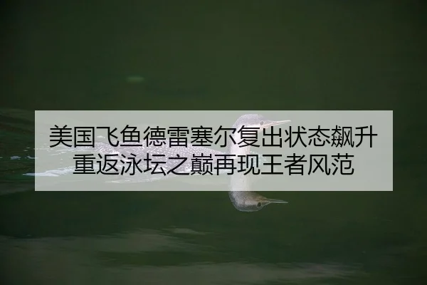 美国飞鱼德雷塞尔复出状态飙升 重返泳坛之巅再现王者风范
